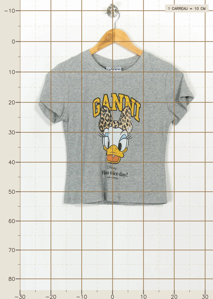 Tee-shirt Gris - Taille S/36 de la marque Ganni | PARAD115871 - Vendu par Paradigme - Image 4