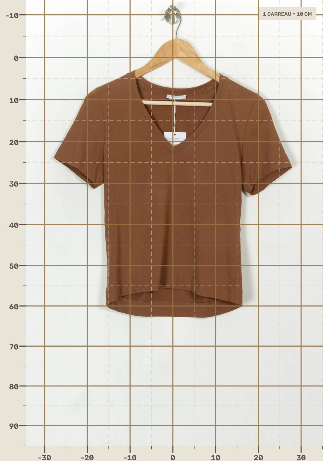Tee-shirt Marron - Taille XS/34 de la marque Kookai | PARAD115873 - Vendu par Paradigme - Image 4