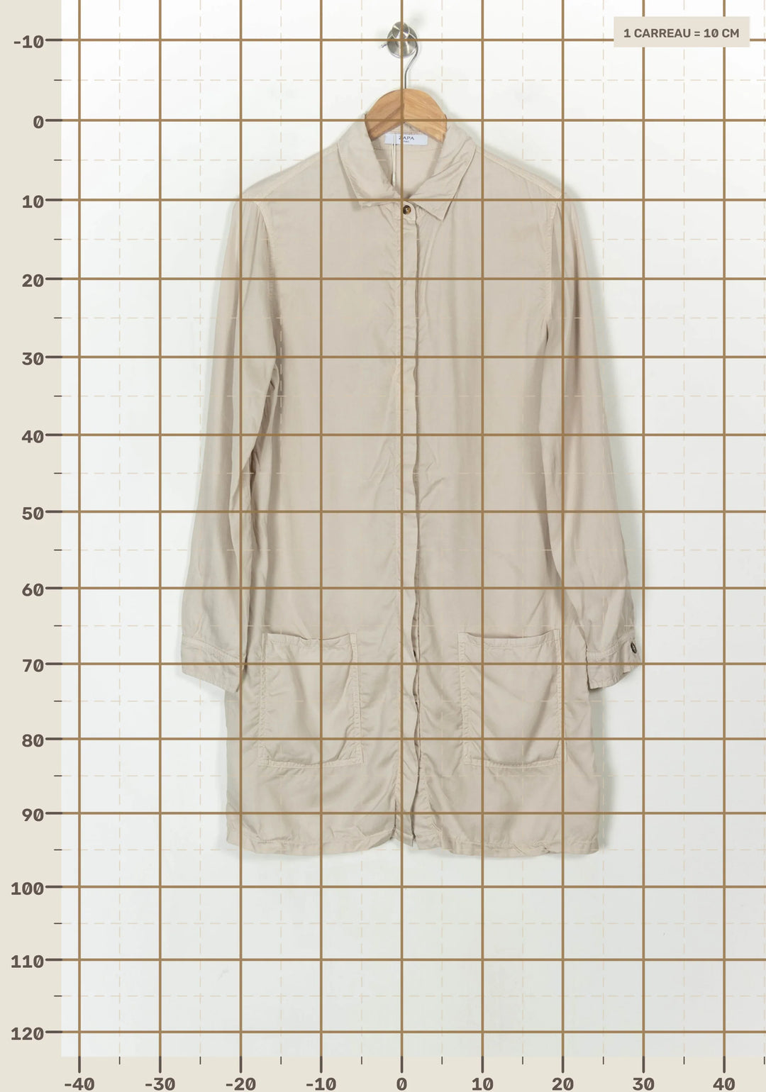 Robe Chemise Beige - Taille XL/42 de la marque ZAPA | PARAD115874 - Vendu par Paradigme - Image 4