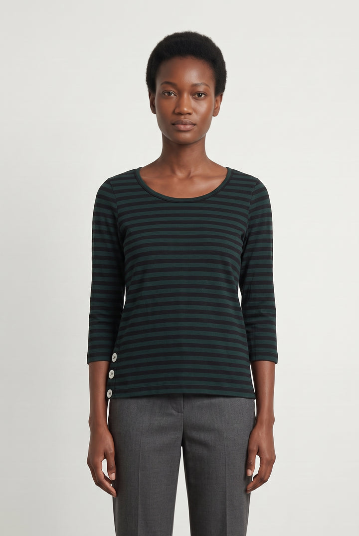 Tee-shirt Vert et Noir - Taille M/38 de la marque Claudie Pierlot | PARAD115877 - Vendu par Paradigme - Image 1