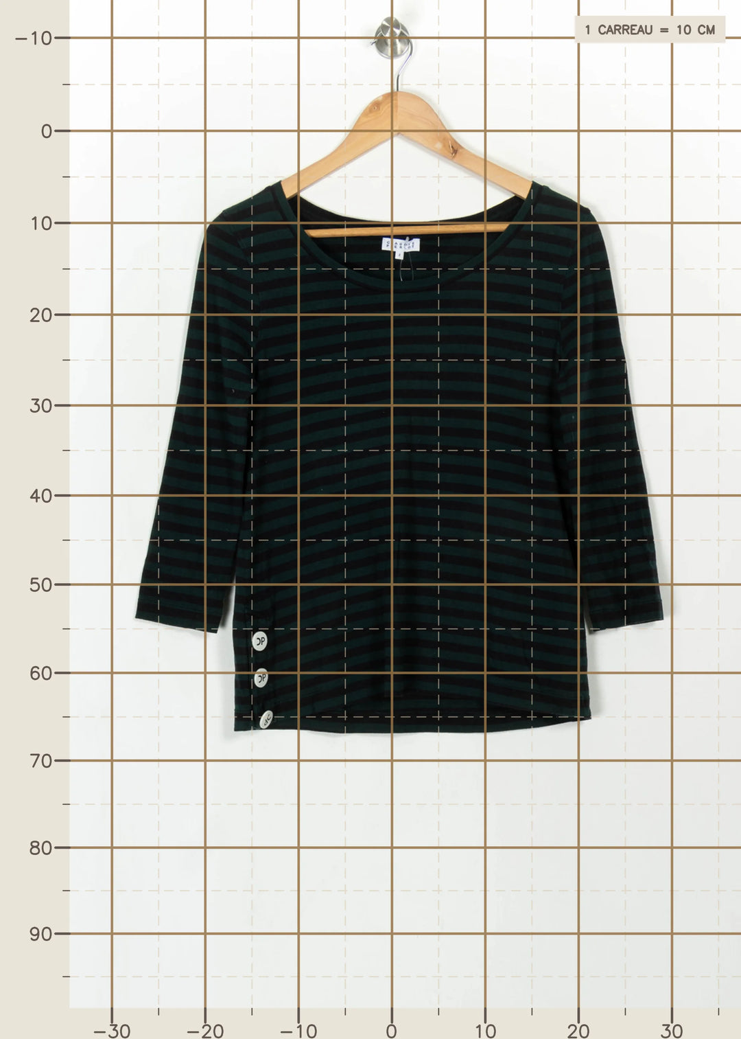 Tee-shirt Vert et Noir - Taille M/38 de la marque Claudie Pierlot | PARAD115877 - Vendu par Paradigme - Image 4