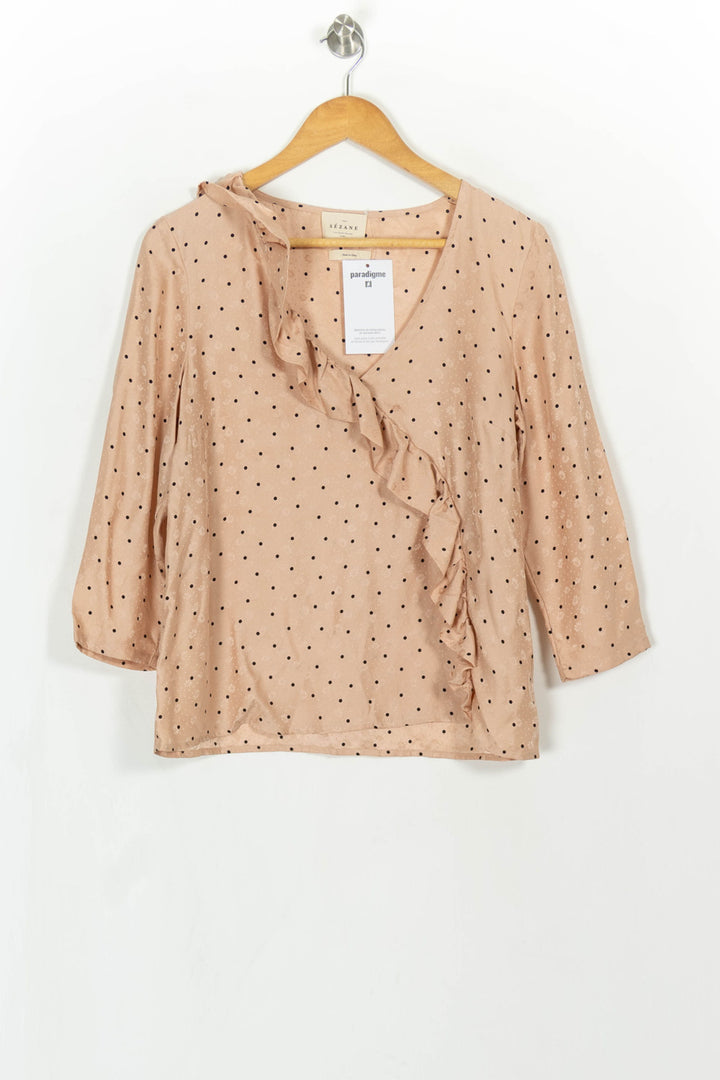Blouse Rose et Noire - Taille L/40 de la marque Sézane | PARAD115883 - Vendu par Paradigme - Image 2
