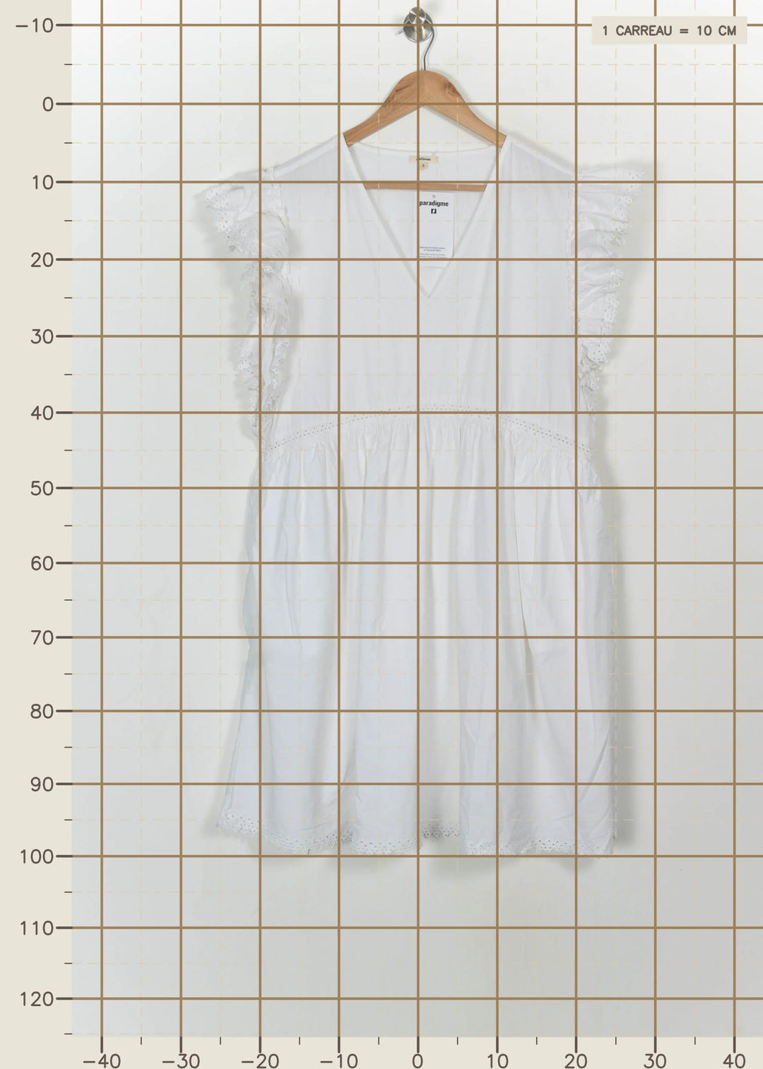 Robe Volantée Blanche - Taille L/40 de la marque Bellerose | PARAD115899 - Vendu par Paradigme - Image 4