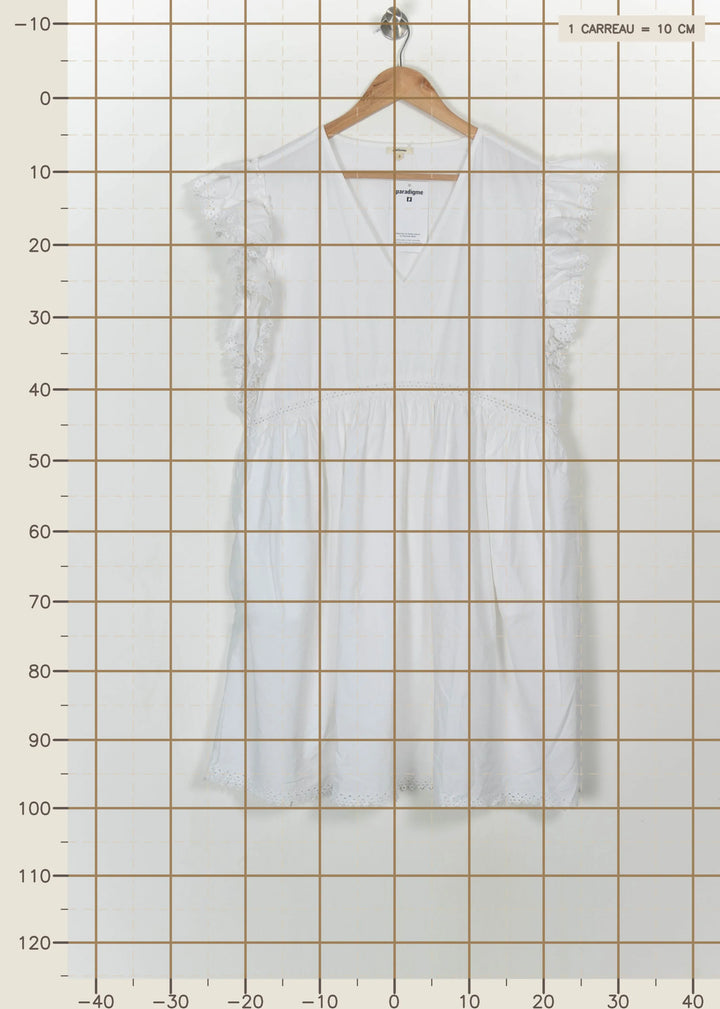 Robe Volantée Blanche - Taille L/40 de la marque Bellerose | PARAD115899 - Vendu par Paradigme - Image 4