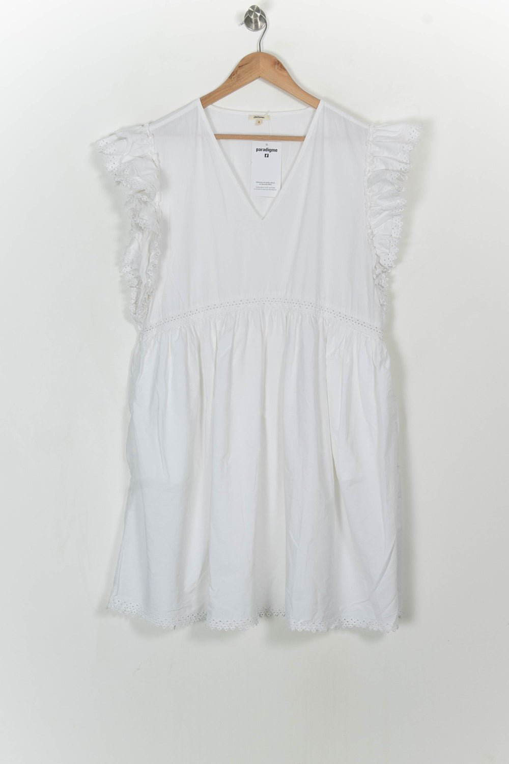 Robe Volantée Blanche - Taille L/40 de la marque Bellerose | PARAD115899 - Vendu par Paradigme - Image 2
