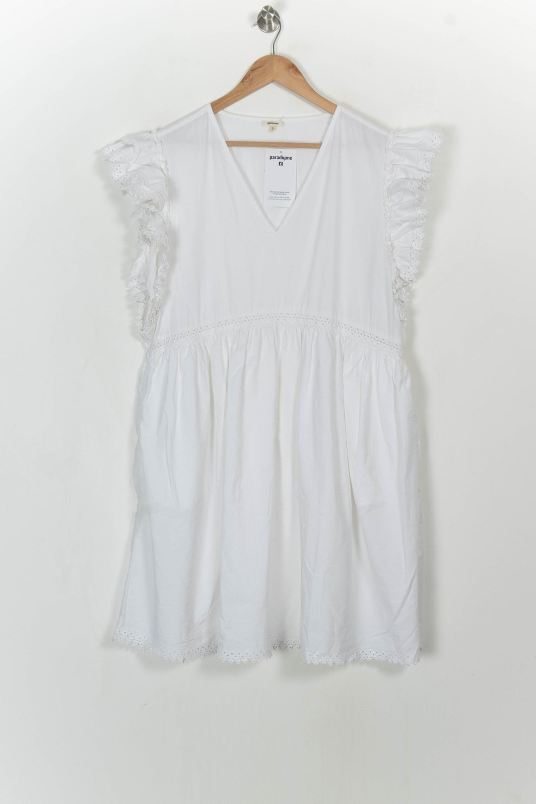 Robe Volantée Blanche - Taille L/40 de la marque Bellerose | PARAD115899 - Vendu par Paradigme - Image 2