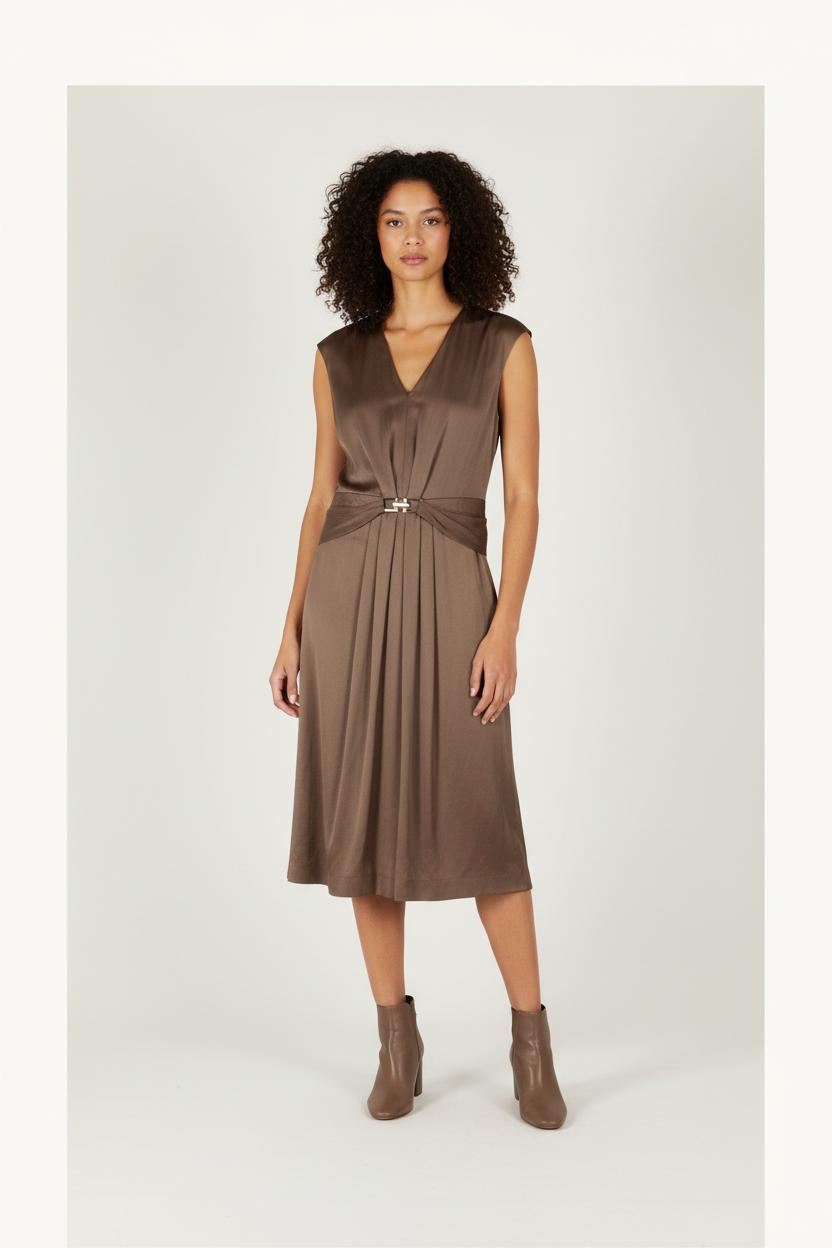 Robe Marron - Taille S/36 de la marque Paule Ka | PARAD11592 - Vendu par Paradigme - Image 1