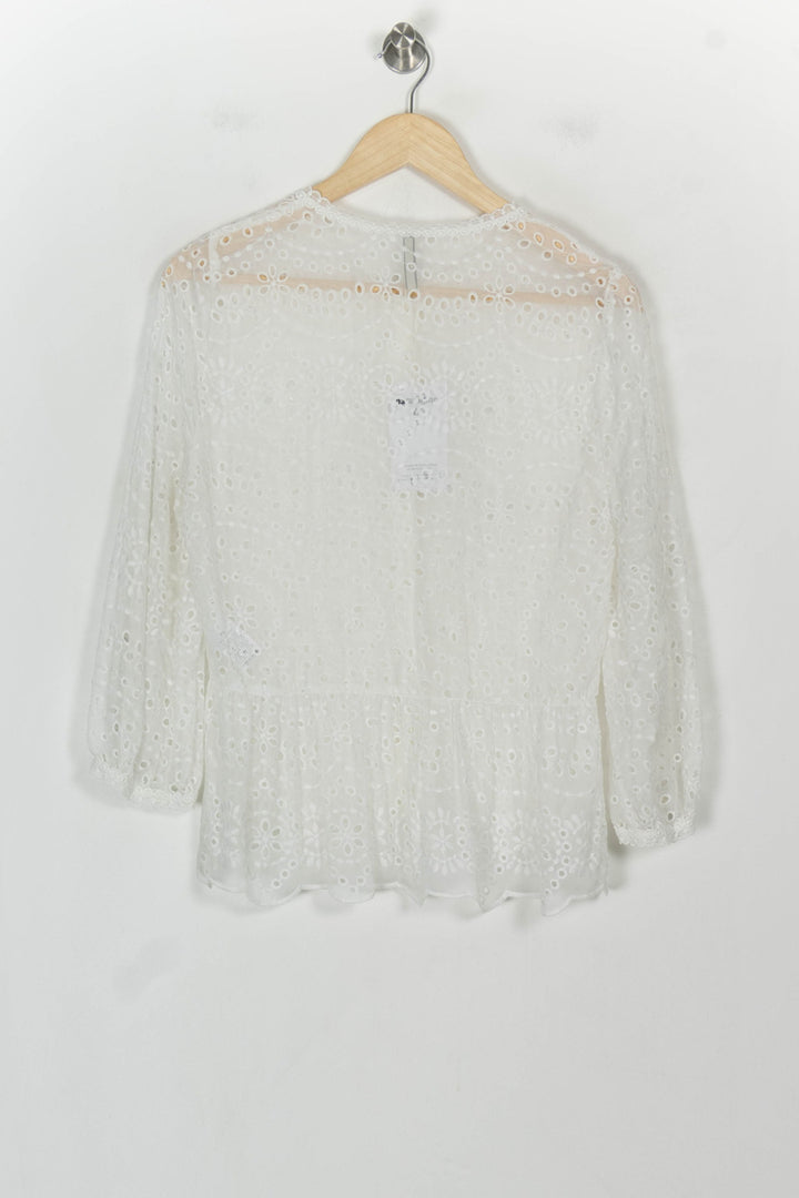 Blouse Brodée Blanche - Taille XS/34 de la marque Indies | PARAD115948 - Vendu par Paradigme - Image 5