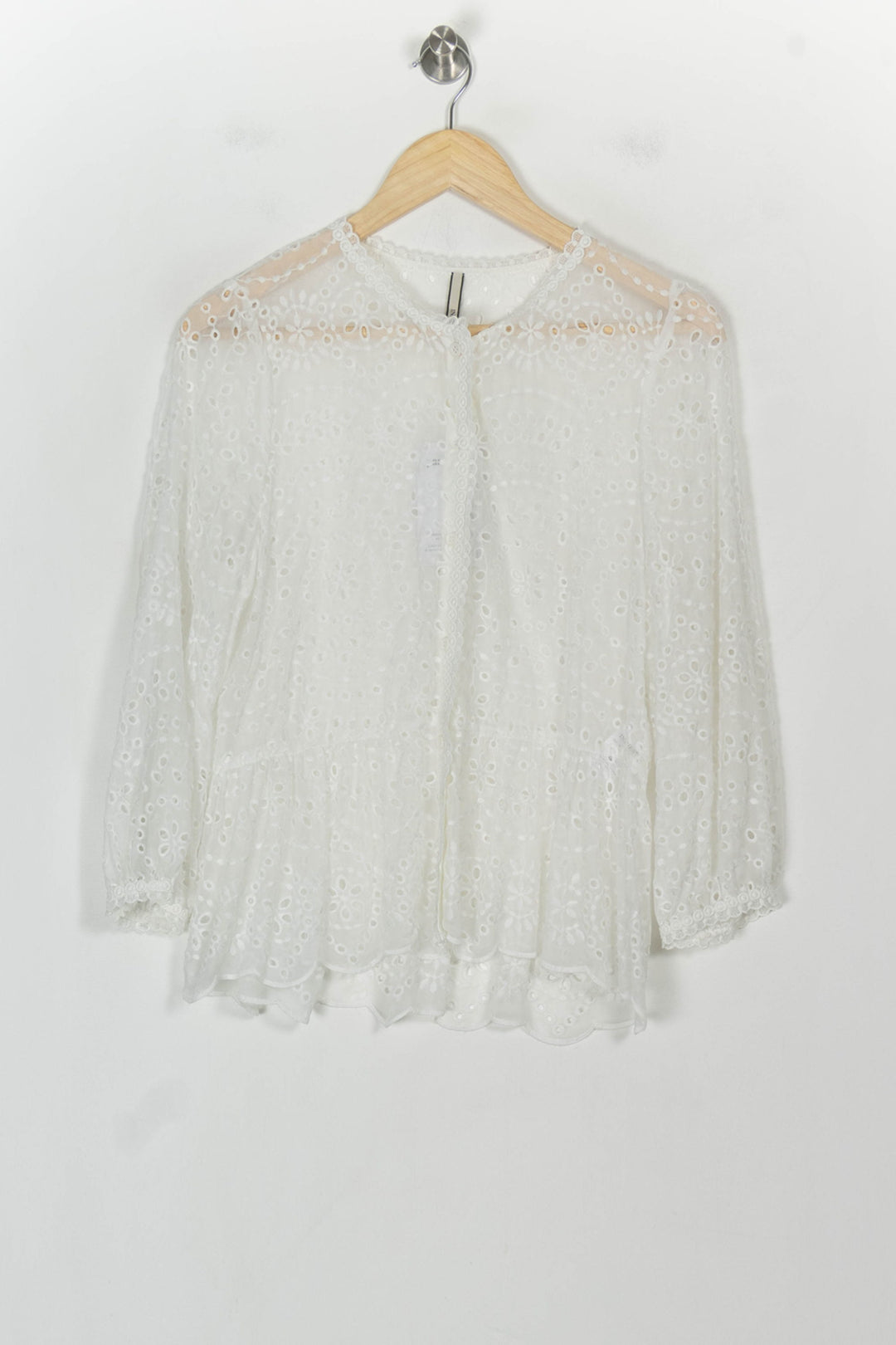 Blouse Brodée Blanche - Taille XS/34 de la marque Indies | PARAD115948 - Vendu par Paradigme - Image 2