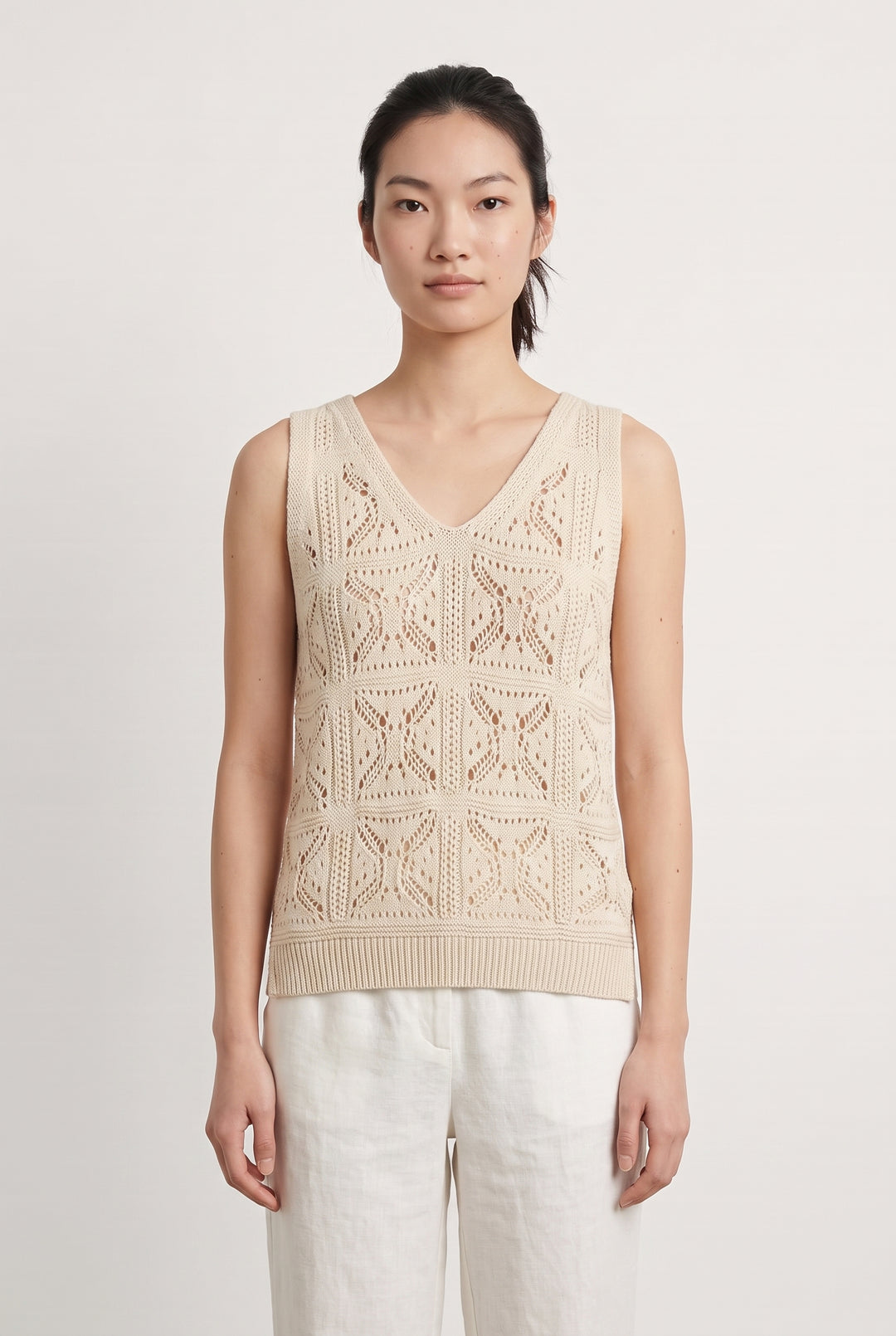 Débardeur Beige - Taille S/36 de la marque La Fée Maraboutée | PARAD115980 - Vendu par Paradigme - Image 1