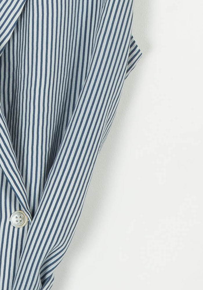 Blouse Sans Manches Rayée Bleue et Blanche - Taille XS/34 de la marque FRNCH | PARAD115983 - Vendu par Paradigme - Image 3