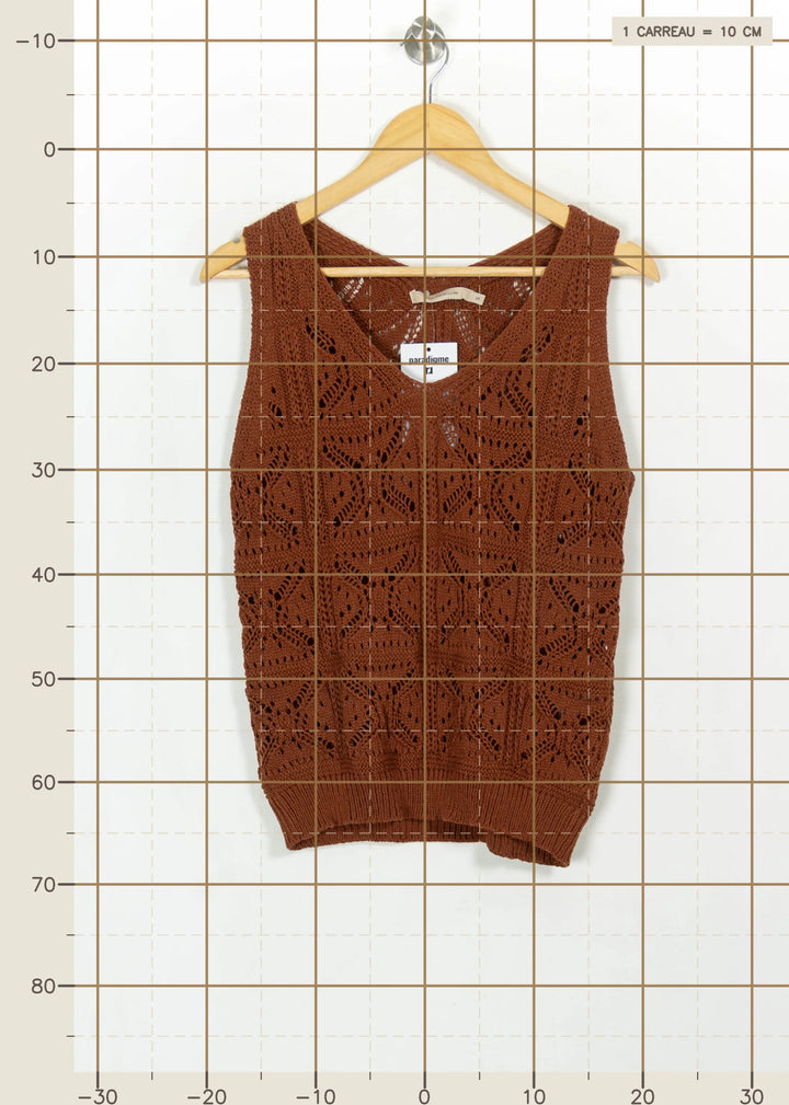 Débardeur Marron - Taille S/36 de la marque La Fée Maraboutée | PARAD115986 - Vendu par Paradigme - Image 4