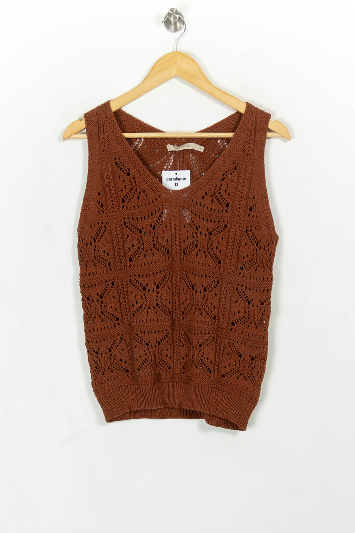 Débardeur Marron - Taille S/36 de la marque La Fée Maraboutée | PARAD115986 - Vendu par Paradigme - Image 2