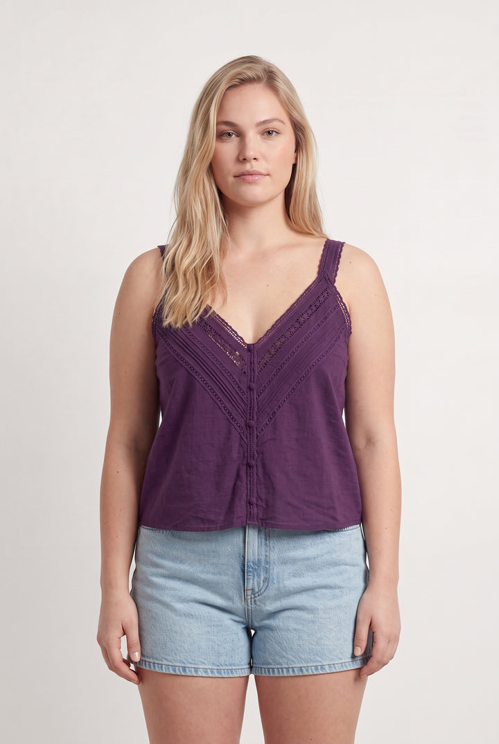 Débardeur Violet - Taille XL/42 de la marque Sézane | PARAD116014 - Vendu par Paradigme - Image 1