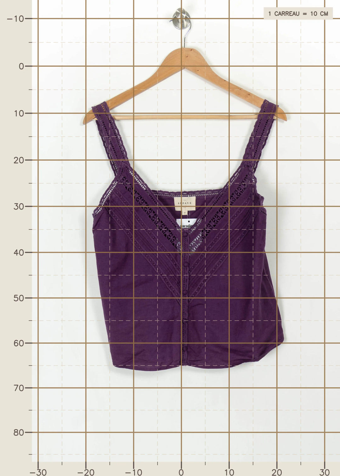 Débardeur Violet - Taille XL/42 de la marque Sézane | PARAD116014 - Vendu par Paradigme - Image 4
