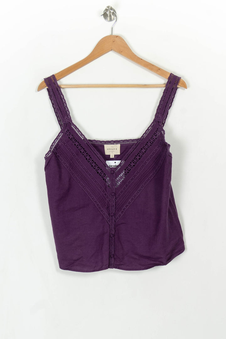 Débardeur Violet - Taille XL/42 de la marque Sézane | PARAD116014 - Vendu par Paradigme - Image 2