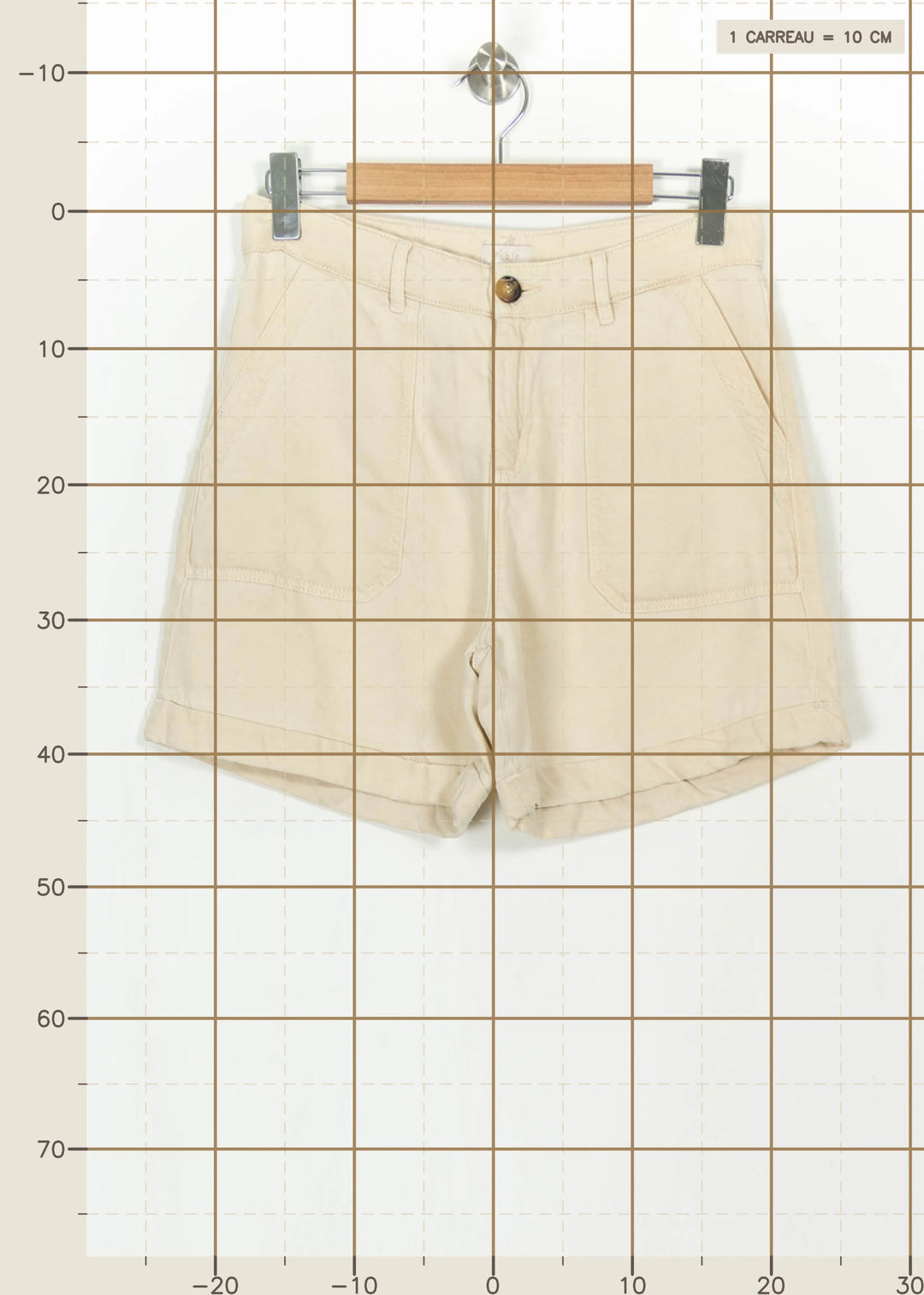 Short Beige - Taille M/38 de la marque Pablo | PARAD116019 - Vendu par Paradigme - Image 4
