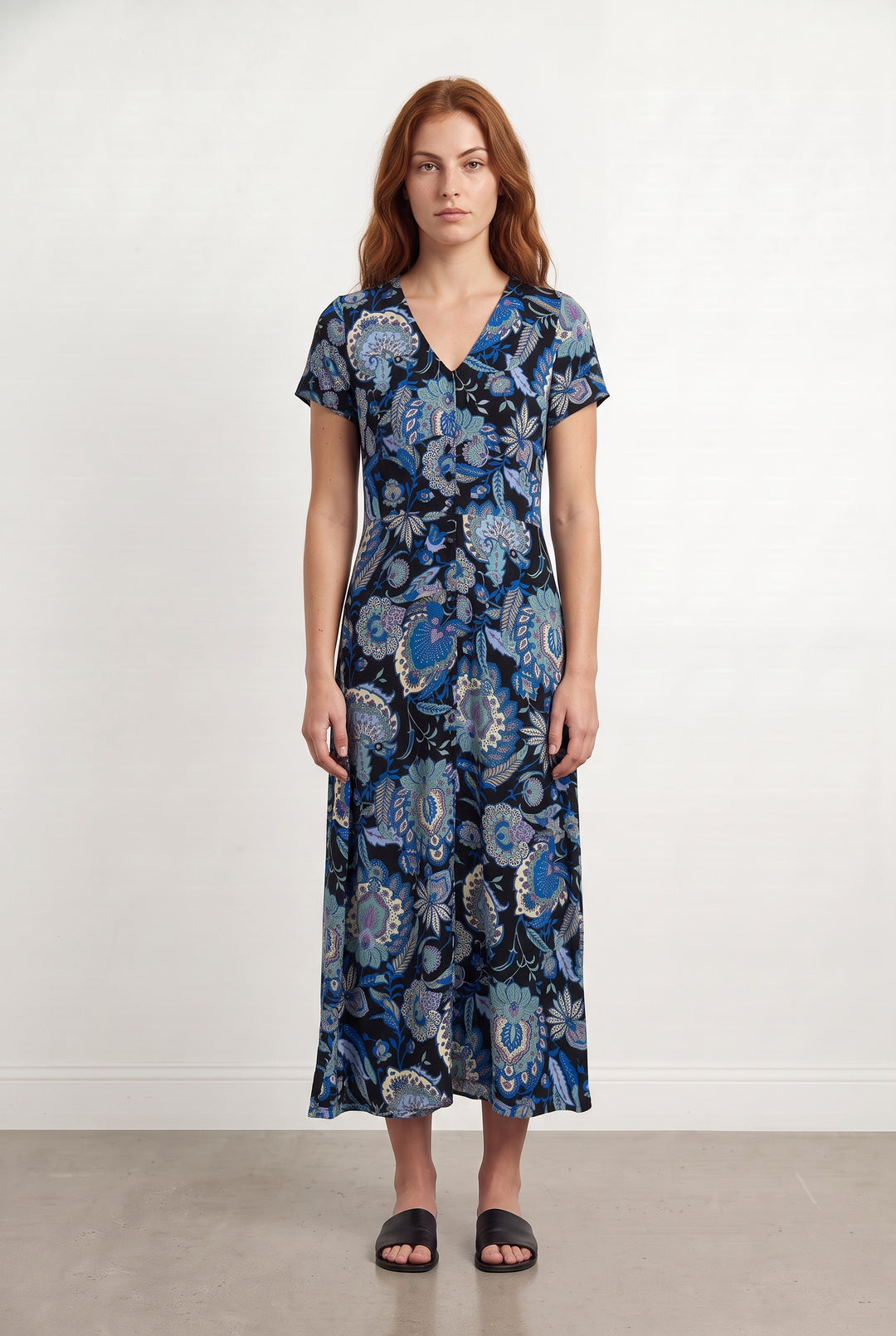 Robe Longue Bleu et Noir - Taille S/36 de la marque La Fée Maraboutée | PARAD116112 - Vendu par Paradigme - Image 1