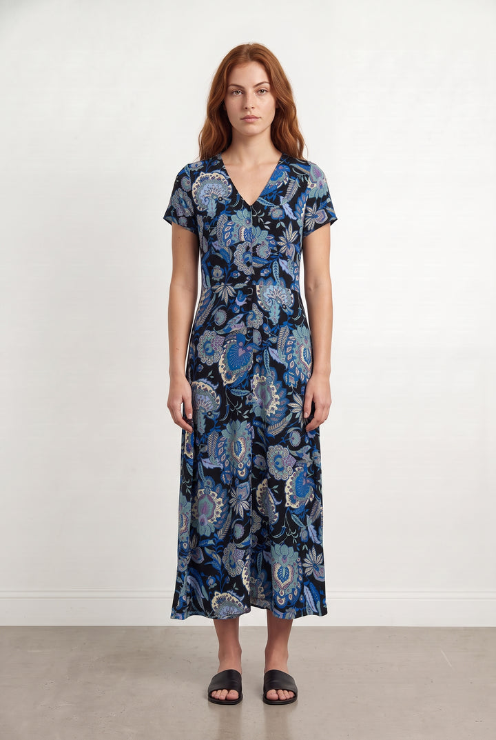 Robe Longue Bleu et Noir - Taille S/36 de la marque La Fée Maraboutée | PARAD116112 - Vendu par Paradigme - Image 1