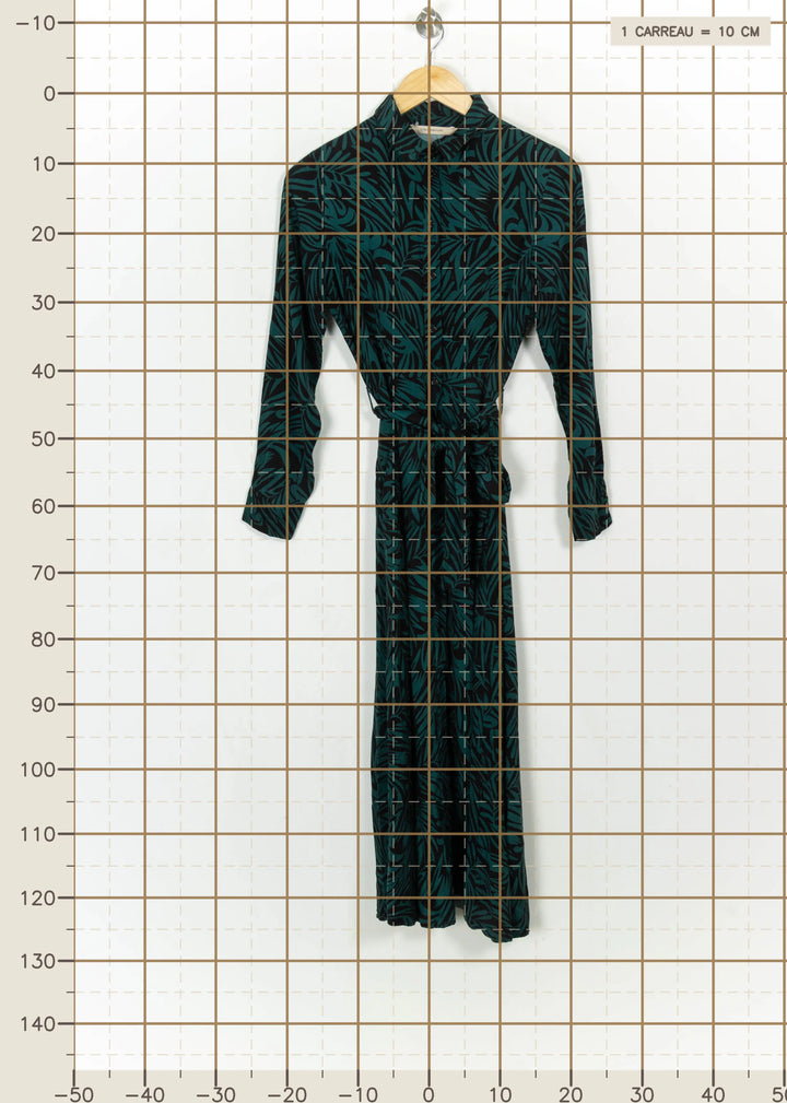 Robe Longue Verte et Noire - Taille S/36 de la marque La Fée Maraboutée | PARAD116113 - Vendu par Paradigme - Image 4
