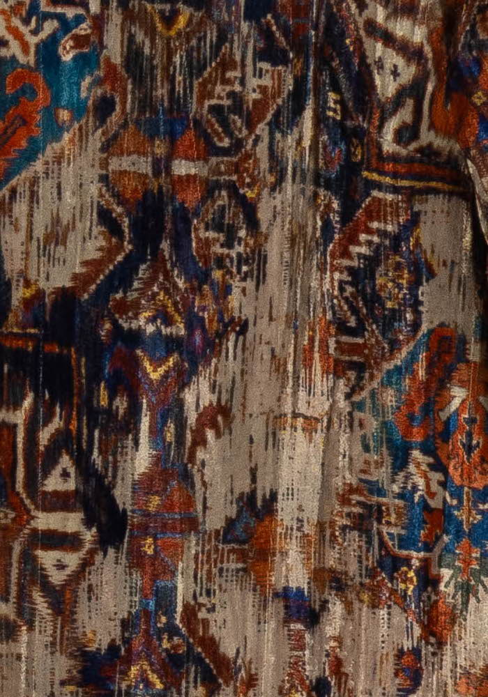 Robe Droite Marron et Bleu - Taille M/38 de la marque La Fée Maraboutée | PARAD116114 - Vendu par Paradigme - Image 3