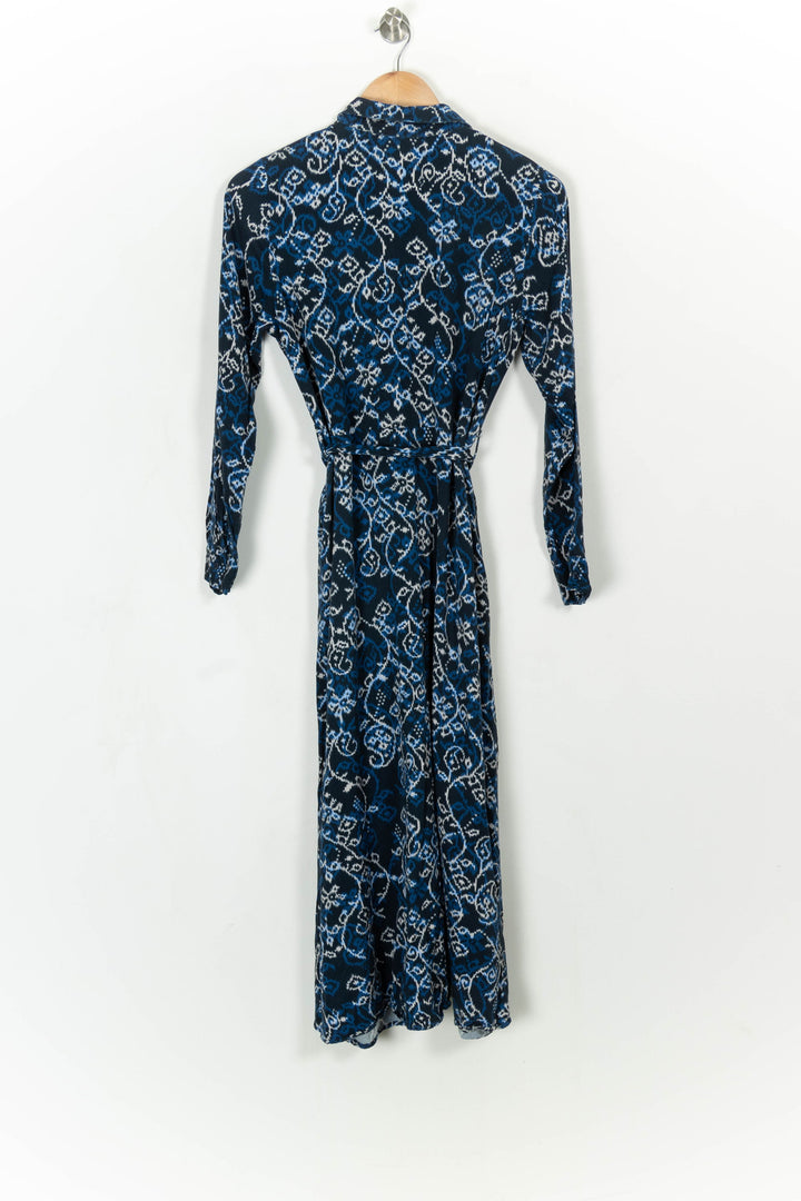 Robe Longue Bleue et Blanche - Taille M/38 de la marque La Fée Maraboutée | PARAD116115 - Vendu par Paradigme - Image 5