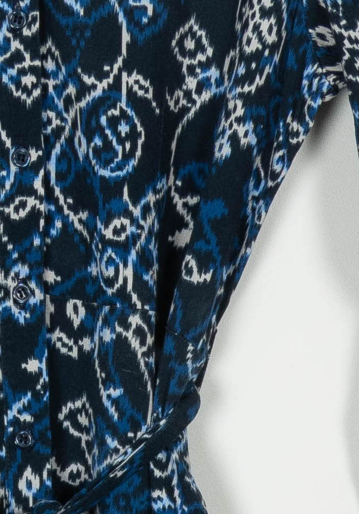 Robe Longue Bleue et Blanche - Taille M/38 de la marque La Fée Maraboutée | PARAD116115 - Vendu par Paradigme - Image 3