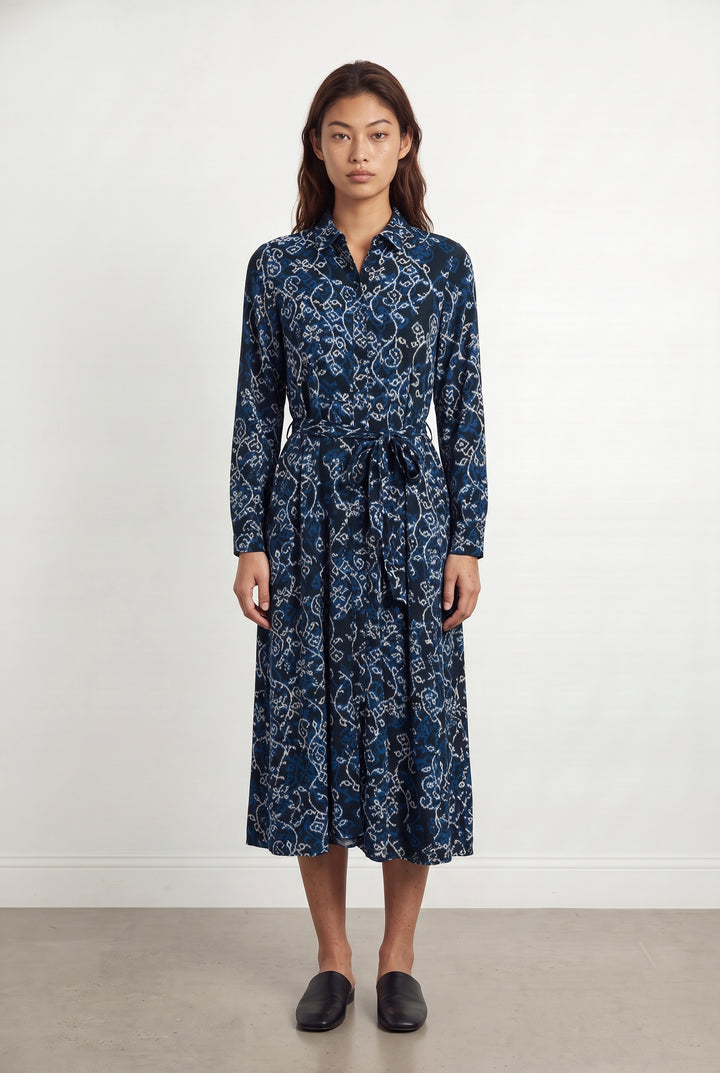 Robe Longue Bleue et Blanche - Taille M/38 de la marque La Fée Maraboutée | PARAD116115 - Vendu par Paradigme - Image 1