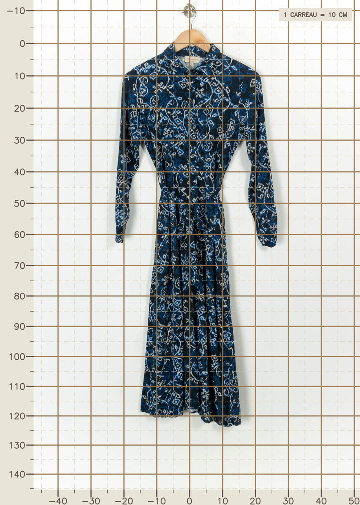 Robe Longue Bleue et Blanche - Taille M/38 de la marque La Fée Maraboutée | PARAD116115 - Vendu par Paradigme - Image 4