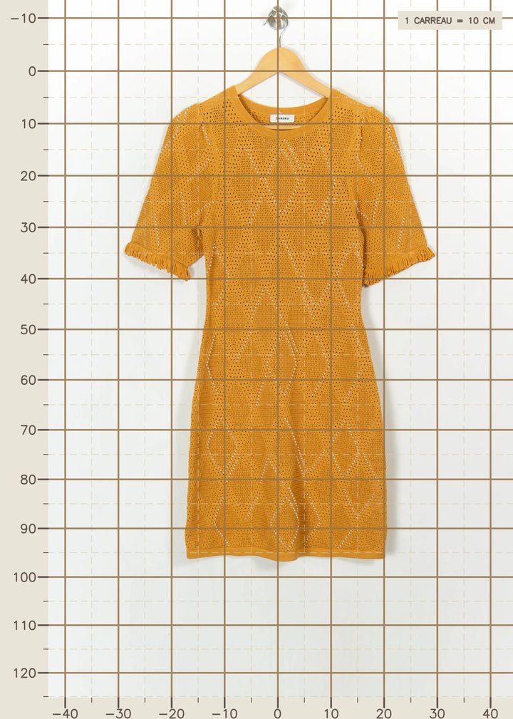 Robe Courte Orange - Taille M/38 de la marque Sandro | PARAD116118 - Vendu par Paradigme - Image 4