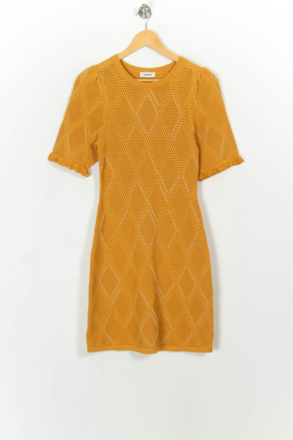 Robe Courte Orange - Taille M/38 de la marque Sandro | PARAD116118 - Vendu par Paradigme - Image 2