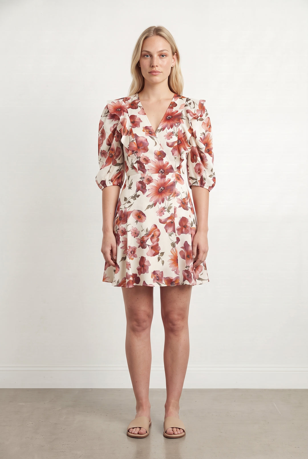Robe Courte Beige - Taille L/40