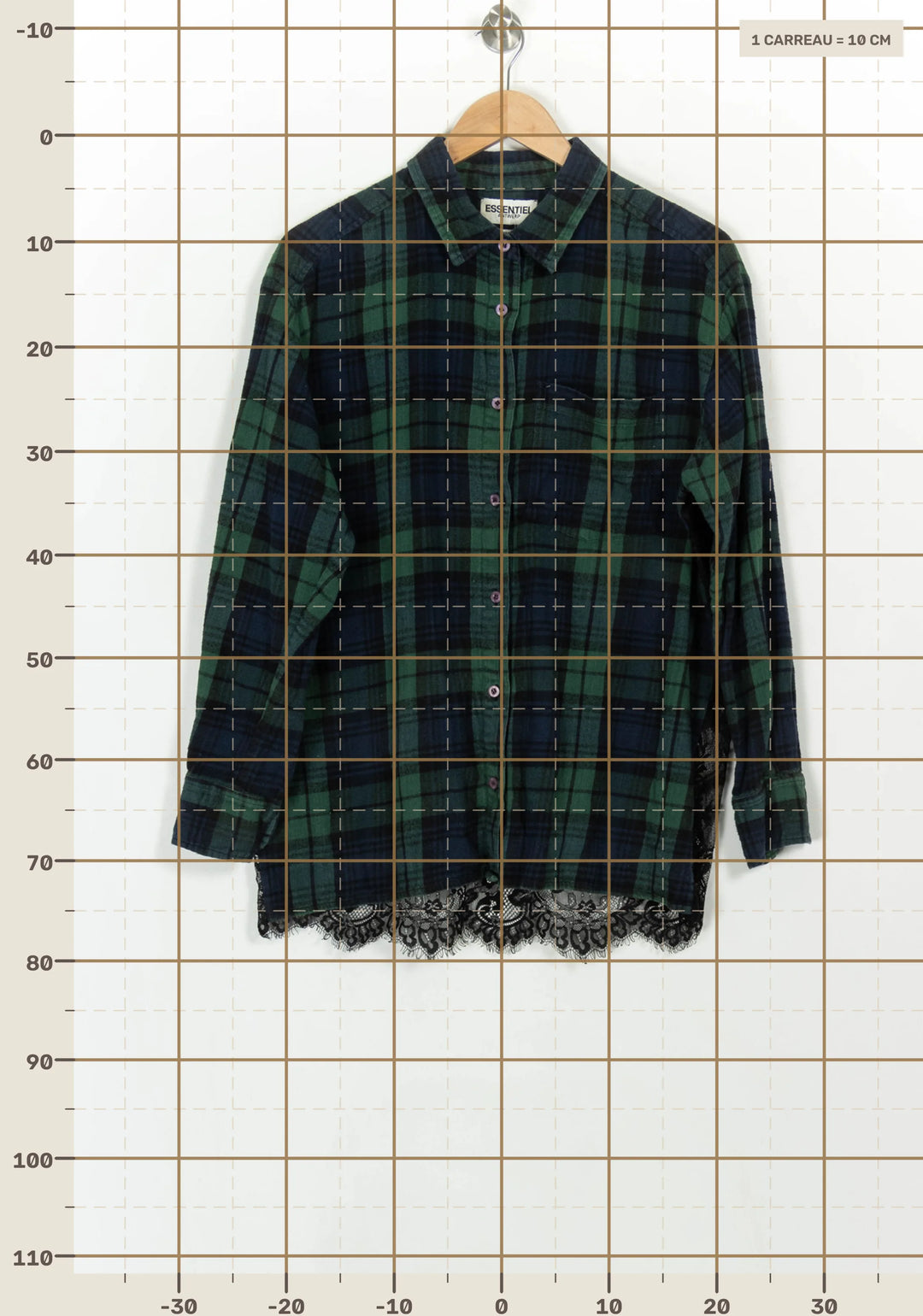 Chemise à Carreaux Verte et Noire - Taille XL/42 de la marque Essentiel Antwerp | PARAD116660 - Vendu par Paradigme - Image 4