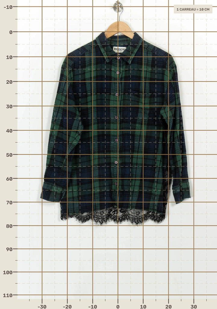 Chemise à Carreaux Verte et Noire - Taille XL/42 de la marque Essentiel Antwerp | PARAD116660 - Vendu par Paradigme - Image 4