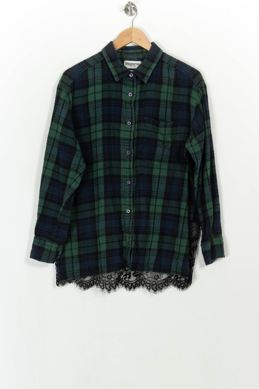 Chemise à Carreaux Verte et Noire - Taille XL/42 de la marque Essentiel Antwerp | PARAD116660 - Vendu par Paradigme - Image 2