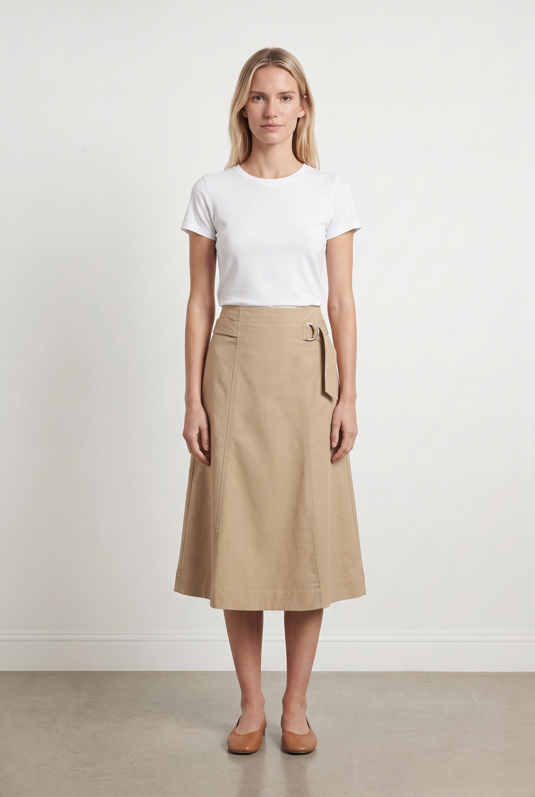 Jupe Midi Beige - Taille M/38 de la marque Caroll | PARAD116664 - Vendu par Paradigme - Image 1