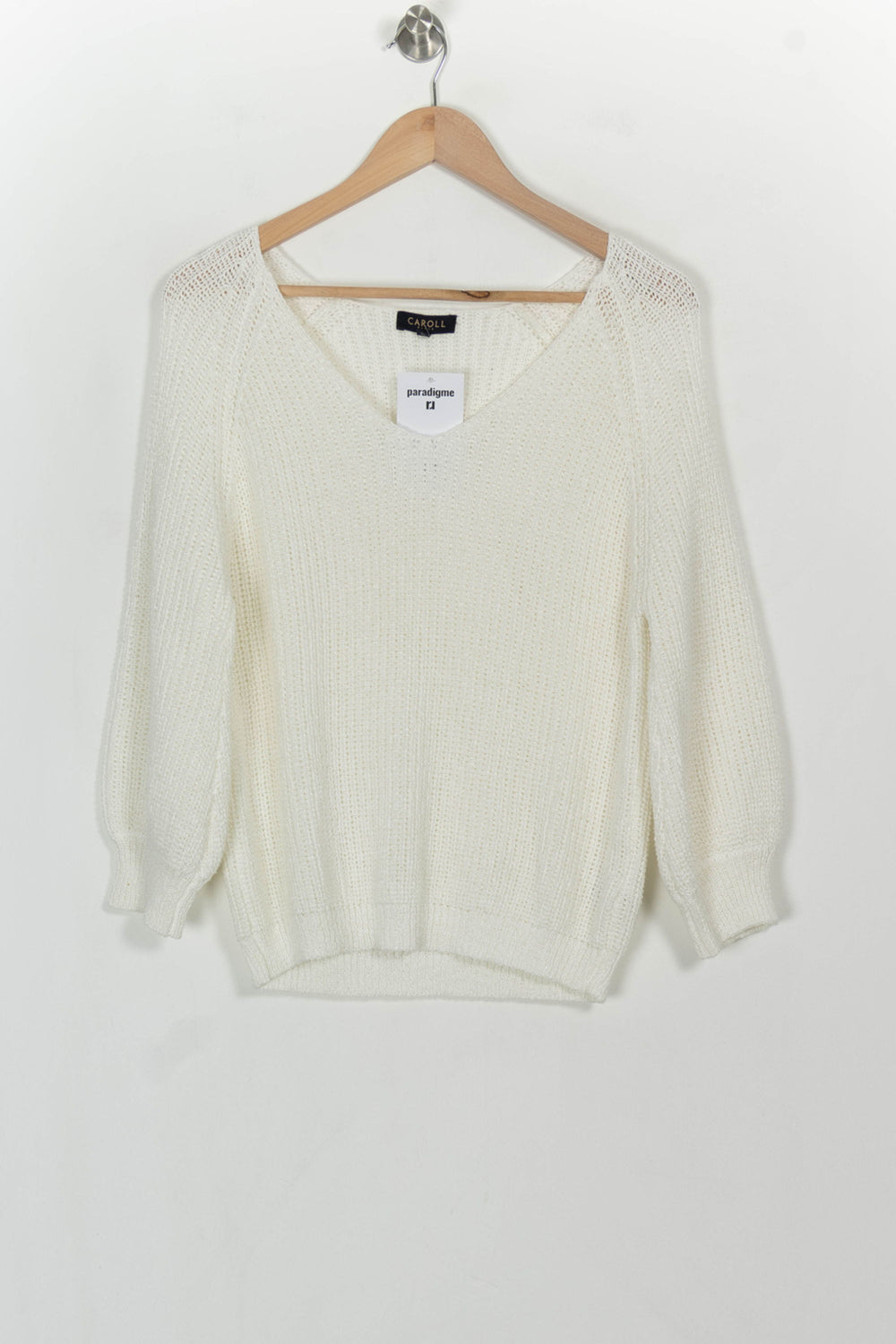 Pull Blanc - Taille S/36 de la marque Caroll | PARAD116665 - Vendu par Paradigme - Image 2