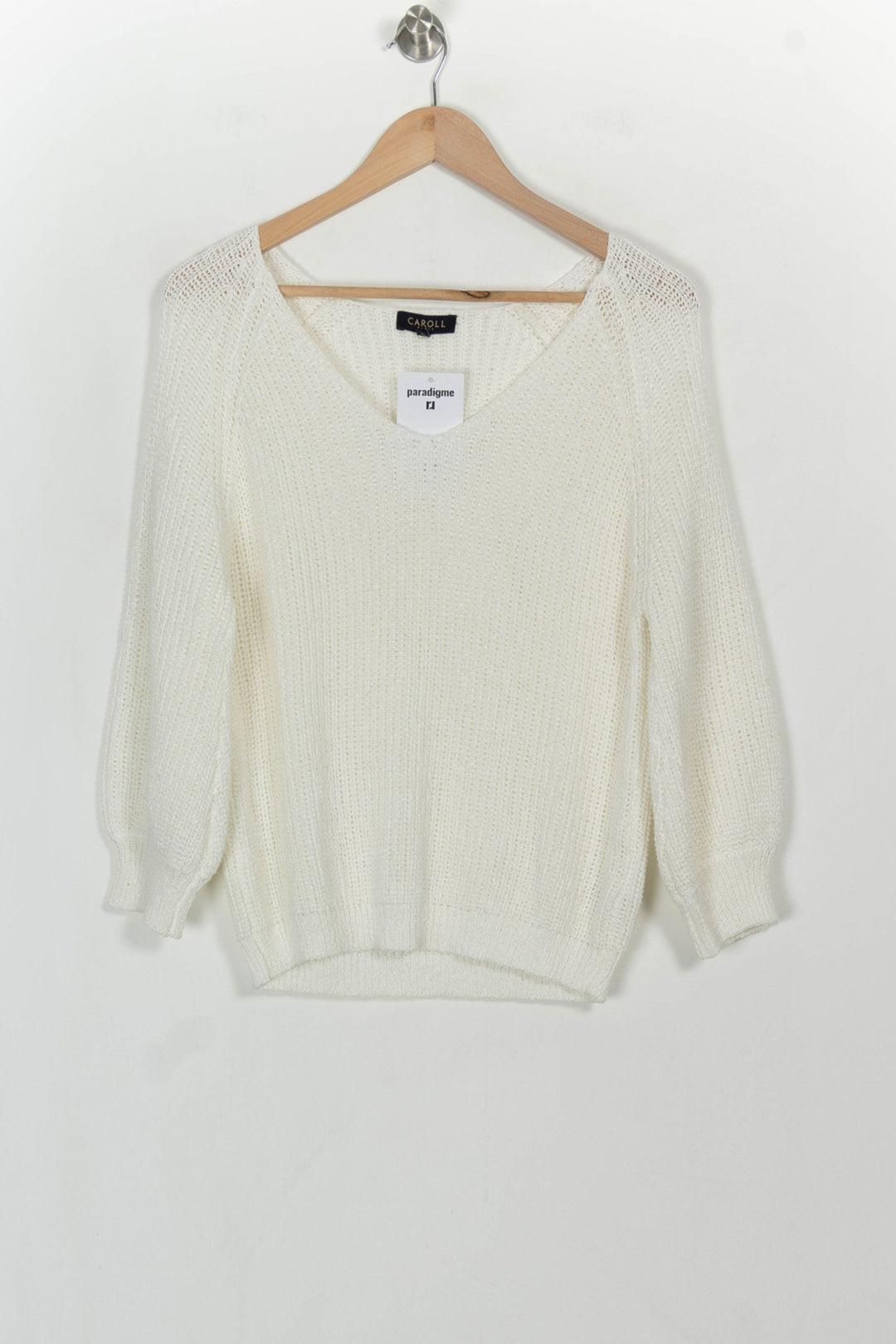 Pull Blanc - Taille S/36 de la marque Caroll | PARAD116665 - Vendu par Paradigme - Image 2