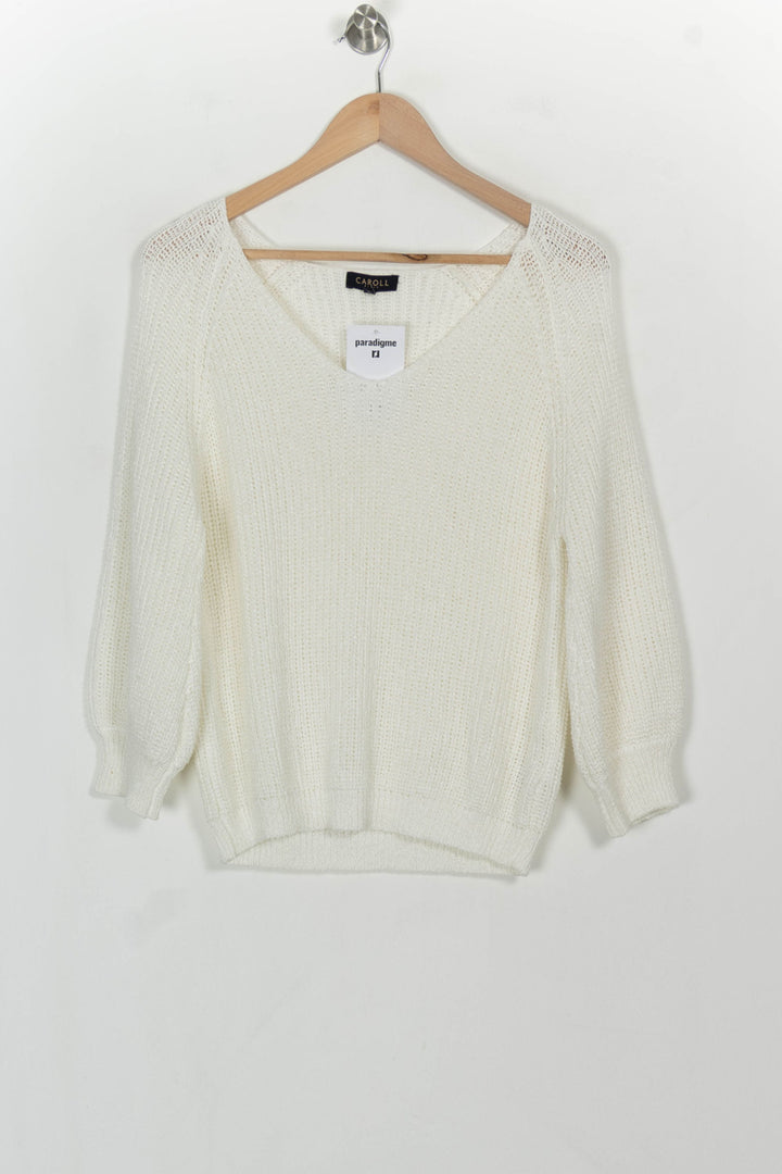 Pull Blanc - Taille S/36 de la marque Caroll | PARAD116665 - Vendu par Paradigme - Image 2