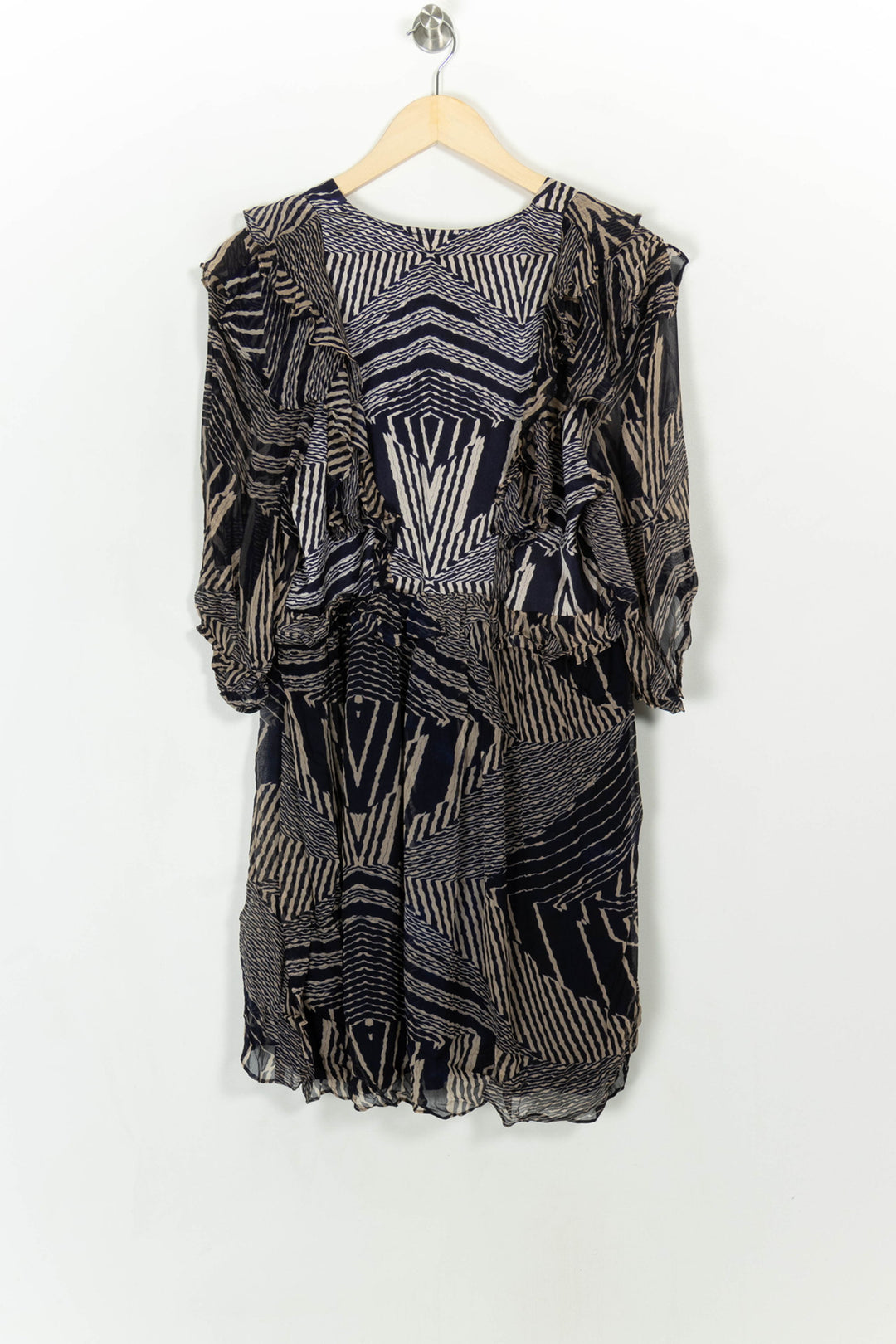 Robe Midi Bleue et Beige - Taille M/38 de la marque ba&amp;sh | PARAD116679 - Vendu par Paradigme - Image 5