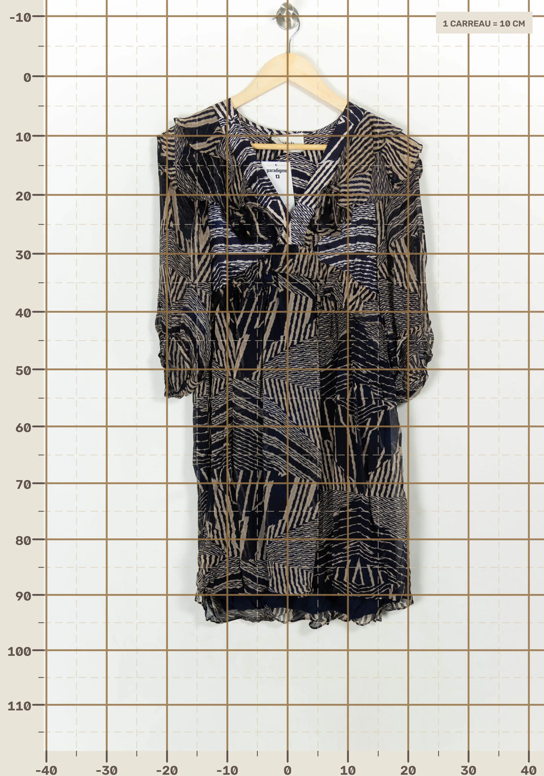 Robe Midi Bleue et Beige - Taille M/38 de la marque ba&amp;sh | PARAD116679 - Vendu par Paradigme - Image 4
