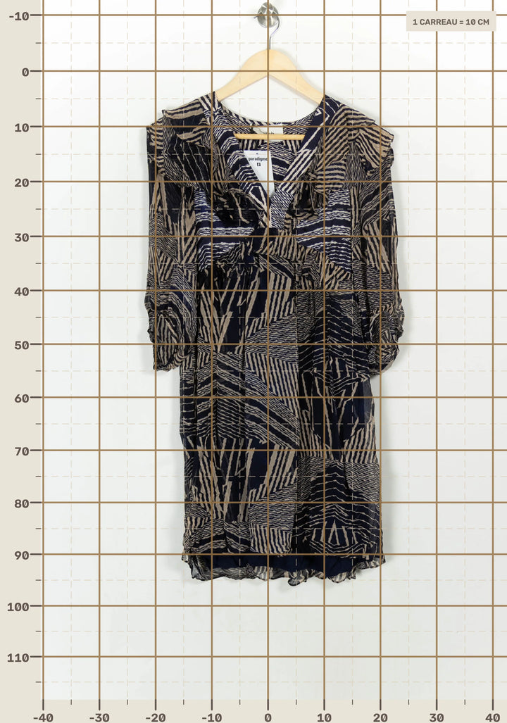 Robe Midi Bleue et Beige - Taille M/38 de la marque ba&amp;sh | PARAD116679 - Vendu par Paradigme - Image 4