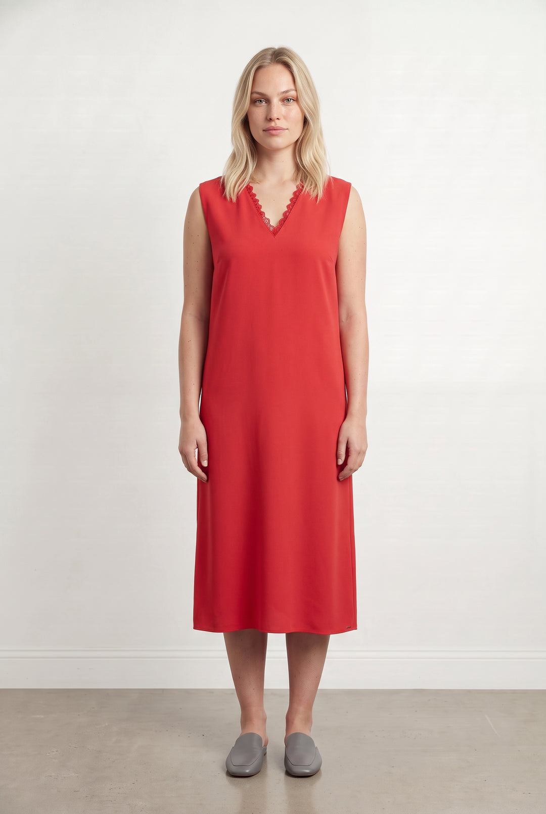 Robe Droite Rouge - Taille L/40 de la marque IKKS | PARAD116682 - Vendu par Paradigme - Image 1
