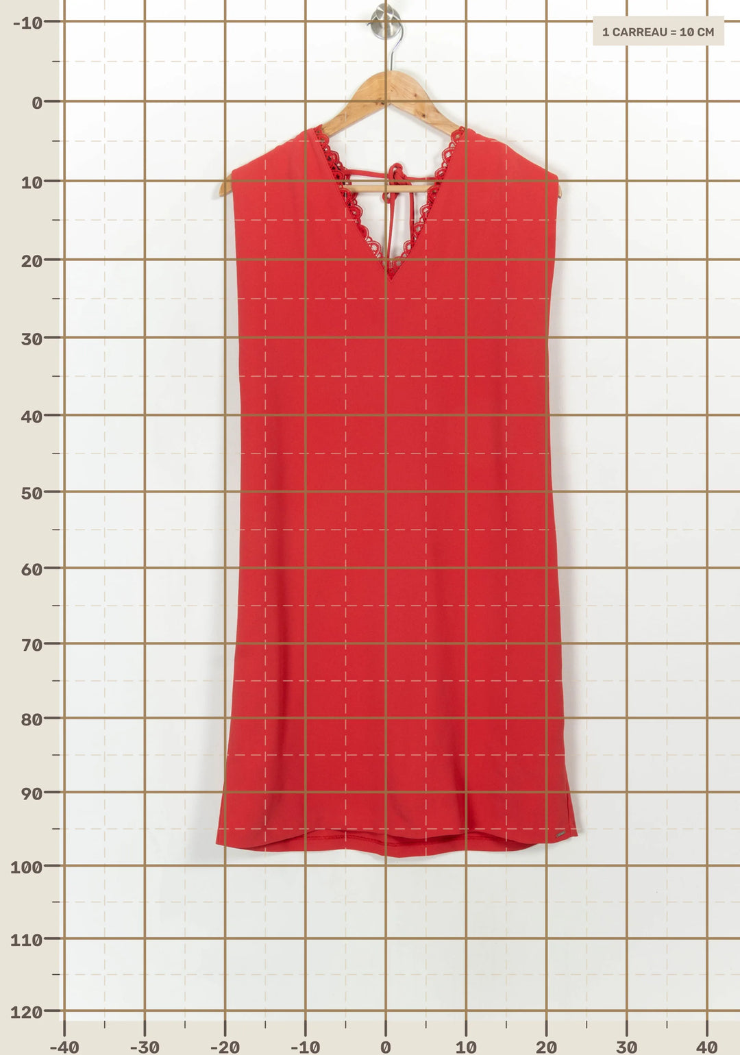 Robe Droite Rouge - Taille L/40 de la marque IKKS | PARAD116682 - Vendu par Paradigme - Image 4