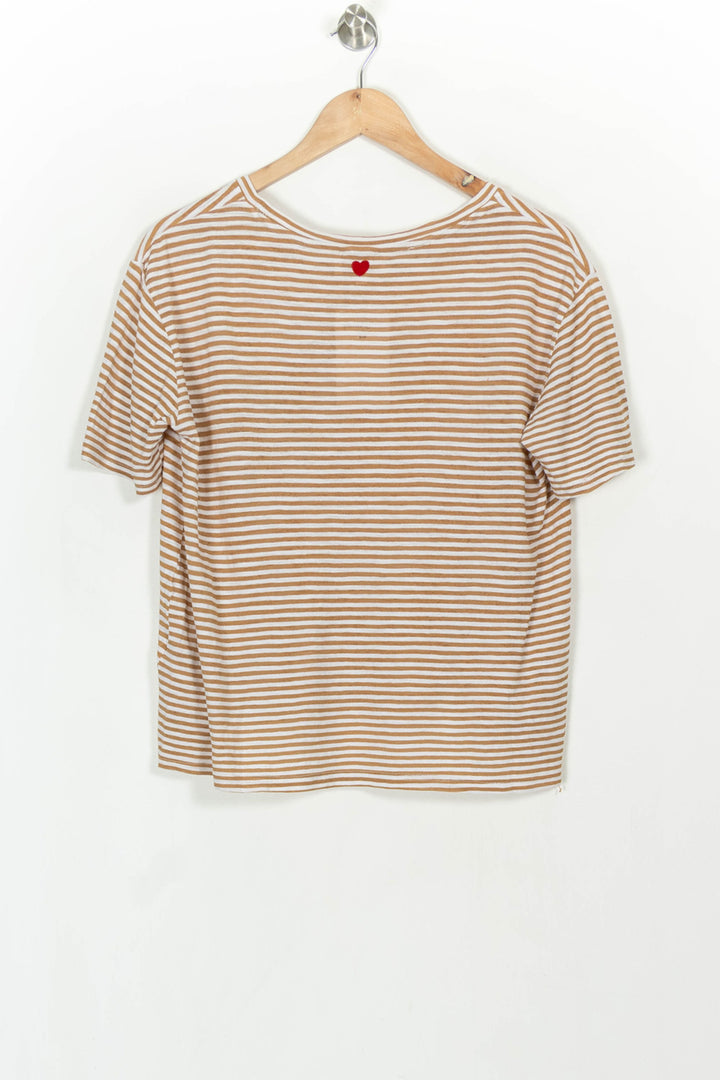 Tee-shirt à Rayures Blanc et Marron - Taille S/36 de la marque Grace &amp; Mila | PARAD116687 - Vendu par Paradigme - Image 5