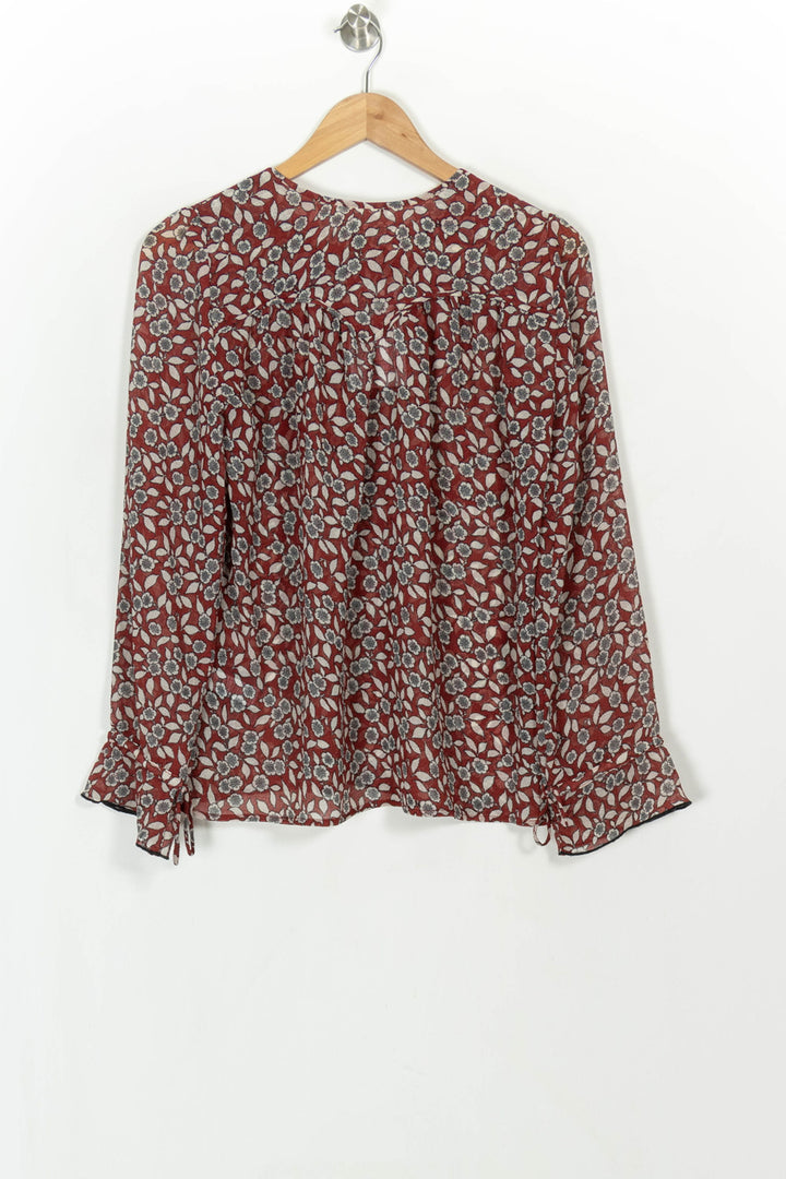Blouse Fleurie Bordeaux et Blanc - Taille S/36 de la marque ba&amp;sh | PARAD116692 - Vendu par Paradigme - Image 5