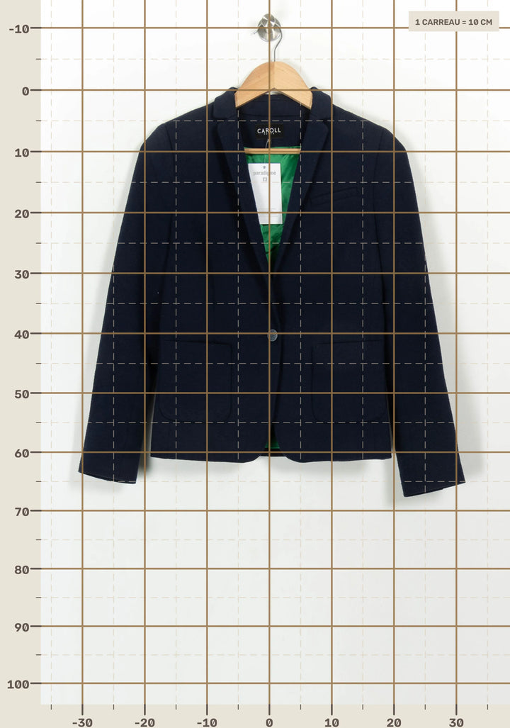 Blazer Bleu - Taille S/36 de la marque Caroll | PARAD116700 - Vendu par Paradigme - Image 4