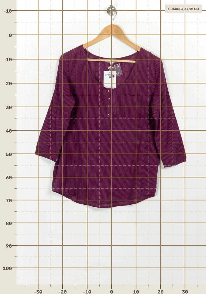 Blouse Violette - Taille L/40 de la marque ba&amp;sh | PARAD116701 - Vendu par Paradigme - Image 4