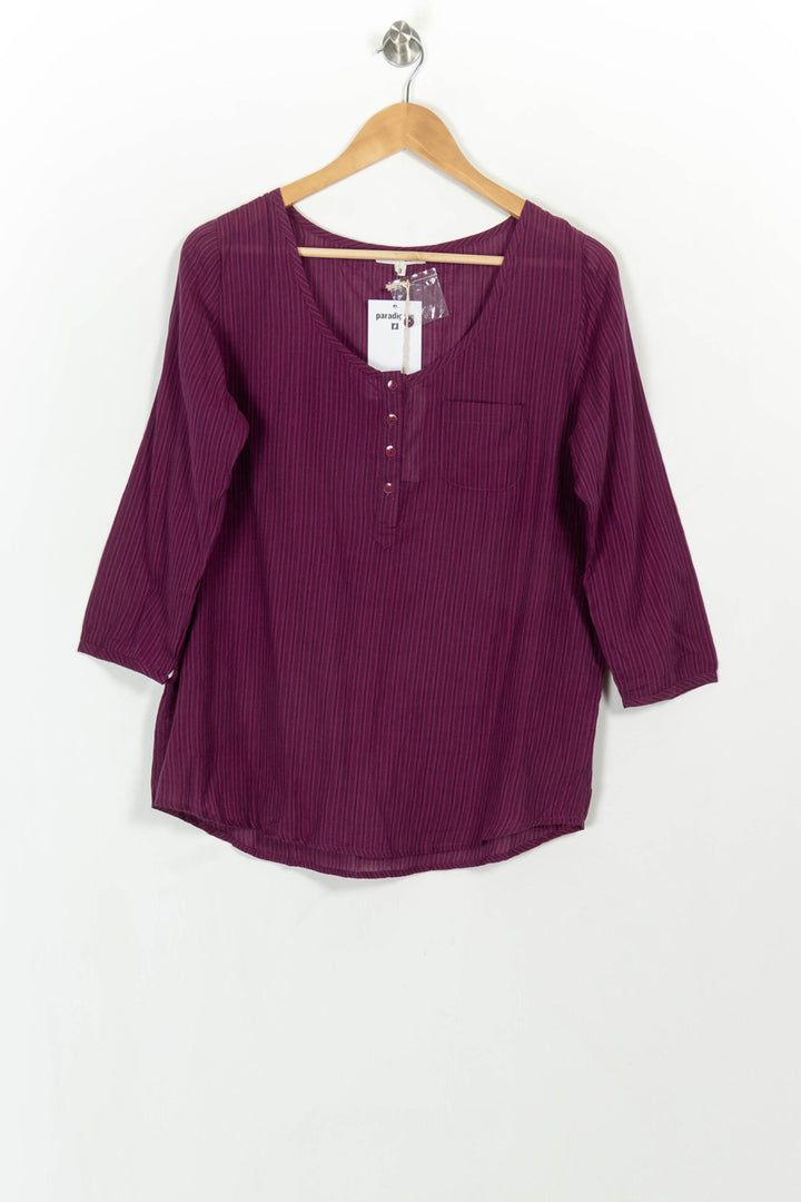 Blouse Violette - Taille L/40 de la marque ba&amp;sh | PARAD116701 - Vendu par Paradigme - Image 2