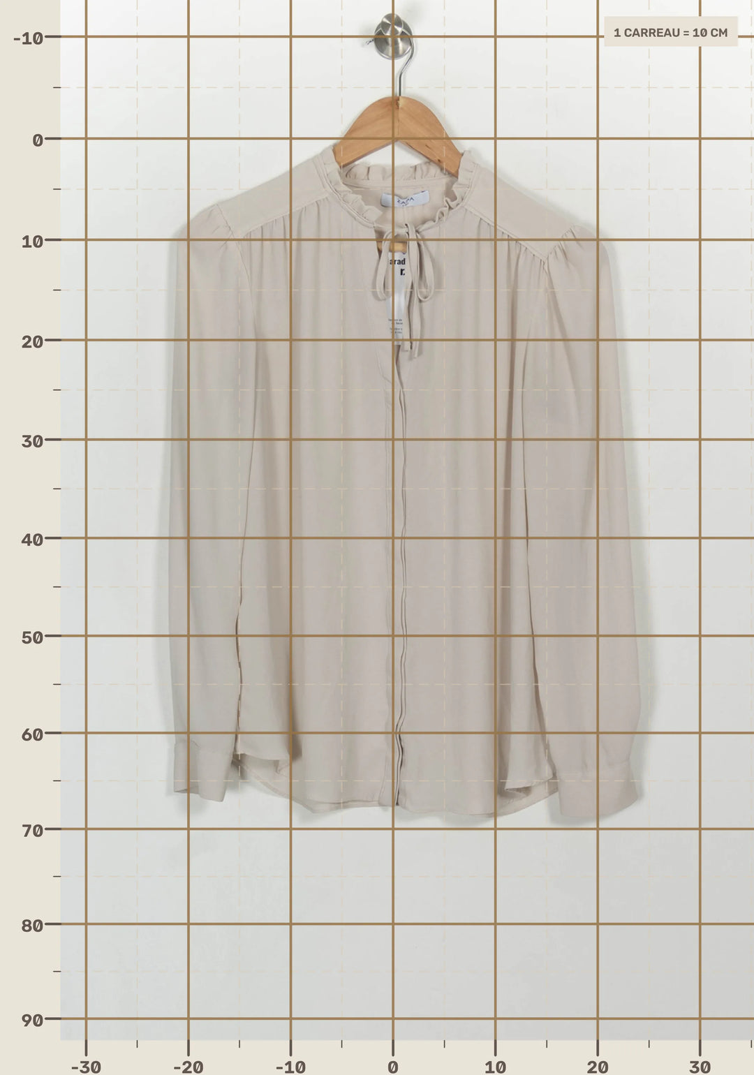 Blouse Écrue - Taille S/36 de la marque ZAPA | PARAD116702 - Vendu par Paradigme - Image 4